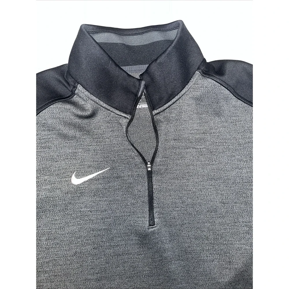 Nike Running Dri-Fit 1/4 Zip Mens Pullover Charcoal Black Performance Top